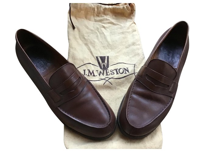 J.M. WESTON Weston leather moccasin Caramel  ref.166157